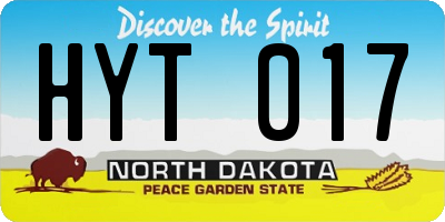 ND license plate HYT017