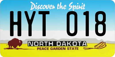 ND license plate HYT018