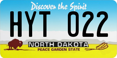 ND license plate HYT022