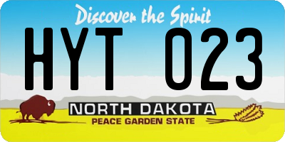 ND license plate HYT023