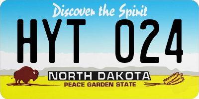 ND license plate HYT024