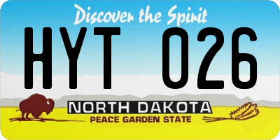 ND license plate HYT026