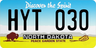 ND license plate HYT030