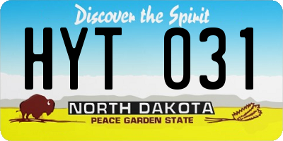ND license plate HYT031