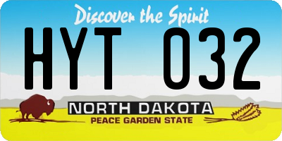 ND license plate HYT032