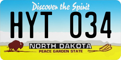 ND license plate HYT034