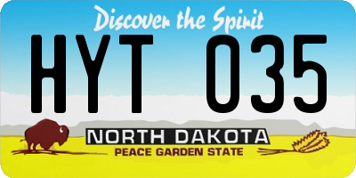 ND license plate HYT035