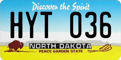 ND license plate HYT036