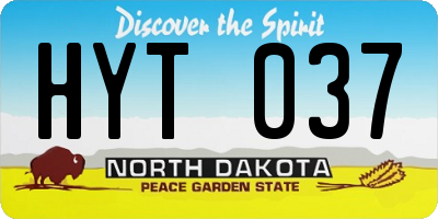 ND license plate HYT037
