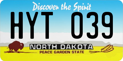 ND license plate HYT039