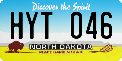 ND license plate HYT046