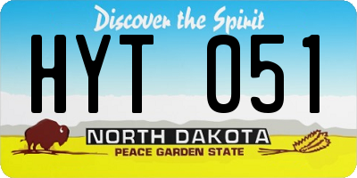 ND license plate HYT051
