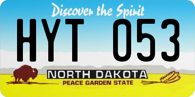ND license plate HYT053