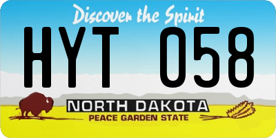 ND license plate HYT058