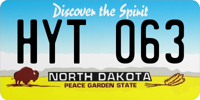 ND license plate HYT063