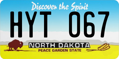 ND license plate HYT067