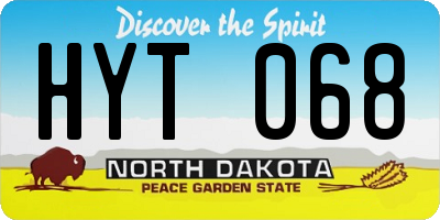 ND license plate HYT068