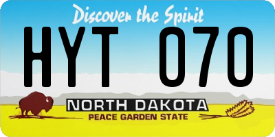ND license plate HYT070