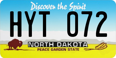 ND license plate HYT072
