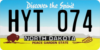 ND license plate HYT074