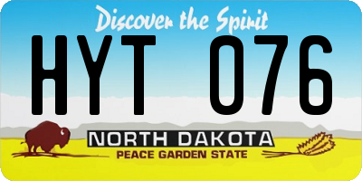 ND license plate HYT076