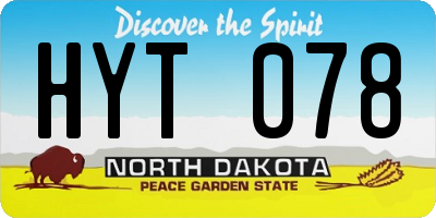ND license plate HYT078