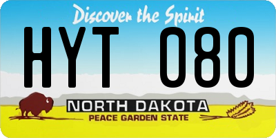 ND license plate HYT080