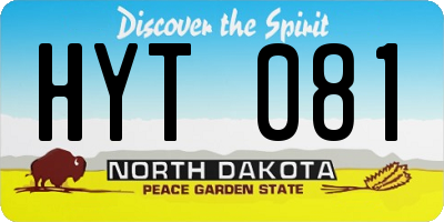 ND license plate HYT081