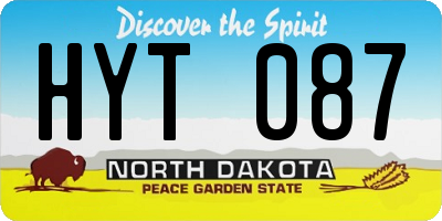 ND license plate HYT087