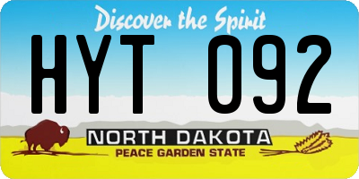 ND license plate HYT092