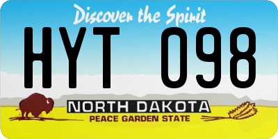 ND license plate HYT098