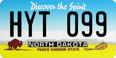 ND license plate HYT099