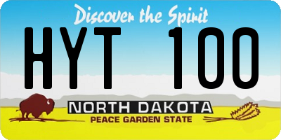 ND license plate HYT100