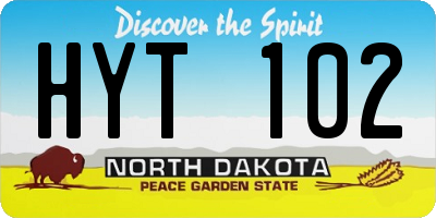 ND license plate HYT102
