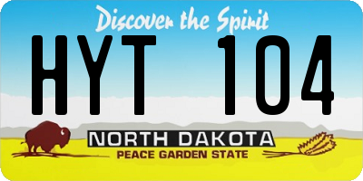 ND license plate HYT104