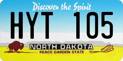 ND license plate HYT105