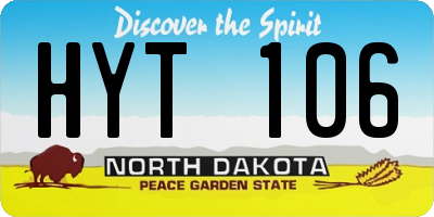 ND license plate HYT106