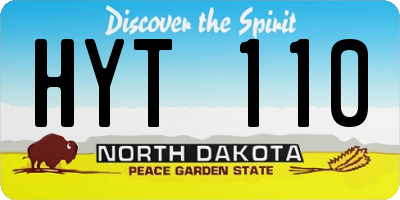 ND license plate HYT110