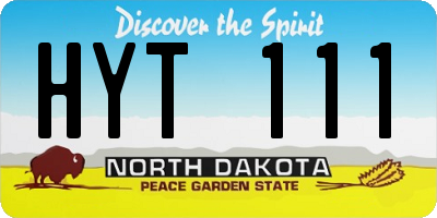 ND license plate HYT111