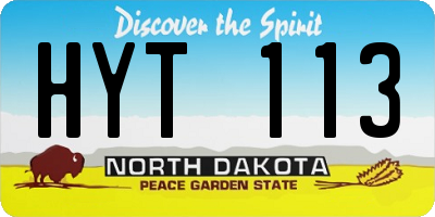 ND license plate HYT113