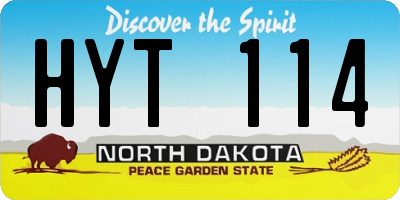 ND license plate HYT114