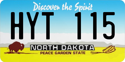 ND license plate HYT115