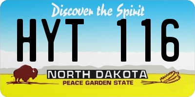 ND license plate HYT116