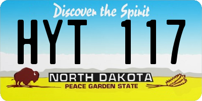 ND license plate HYT117