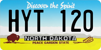 ND license plate HYT120
