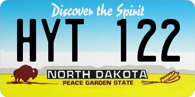 ND license plate HYT122