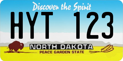 ND license plate HYT123