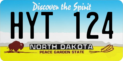 ND license plate HYT124
