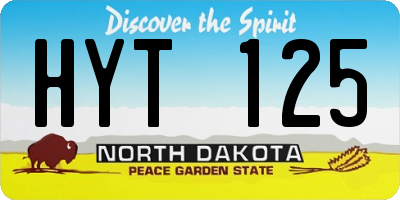 ND license plate HYT125