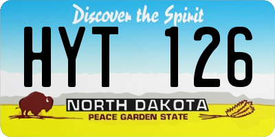 ND license plate HYT126